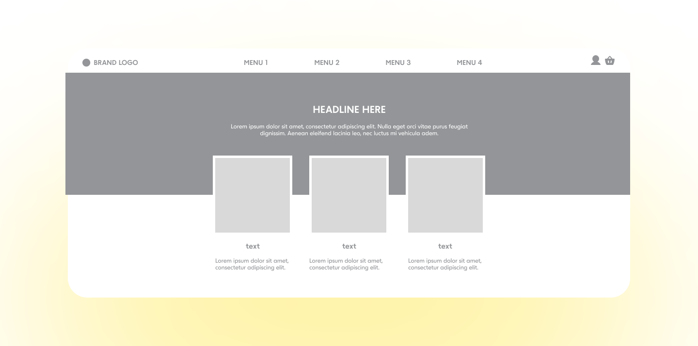 An image of a wireframe, a visual representation of a website or app's layout and structure, used in the process of wireframing.