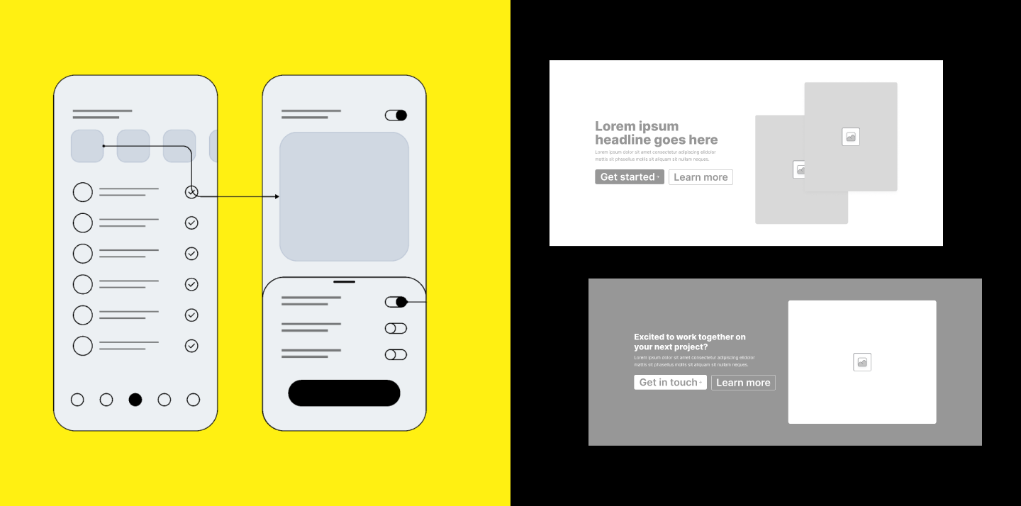 Wireframing tools used to create website wireframes for mobile apps